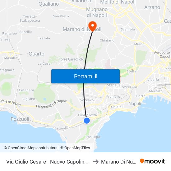 Via Giulio Cesare - Nuovo Capolinea Ctp to Marano Di Napoli map