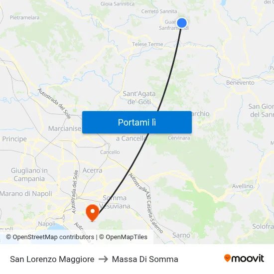San Lorenzo Maggiore to Massa Di Somma map