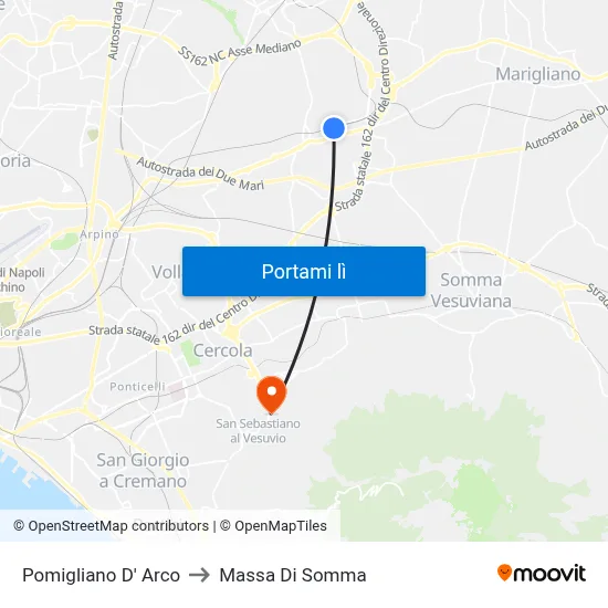 Pomigliano D' Arco to Massa Di Somma map