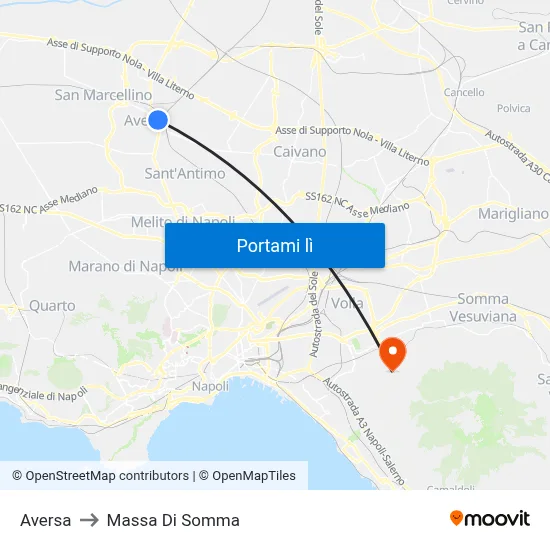 Aversa to Massa Di Somma map