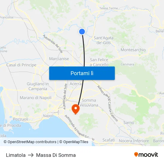 Limatola to Massa Di Somma map