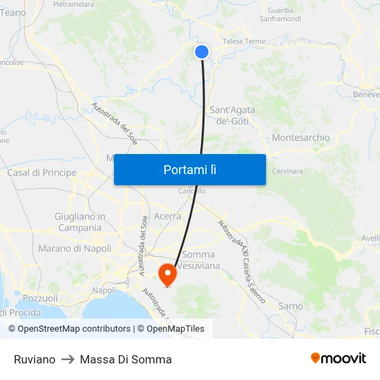 Ruviano to Massa Di Somma map