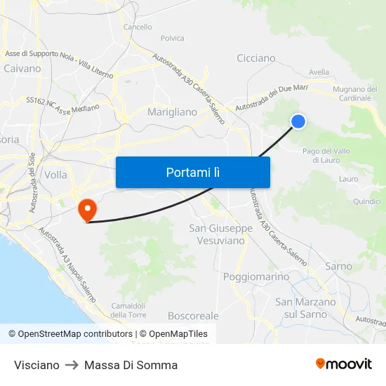 Visciano to Massa Di Somma map