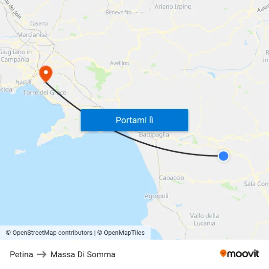 Petina to Massa Di Somma map