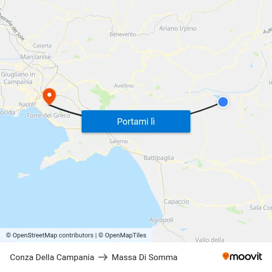 Conza Della Campania to Massa Di Somma map