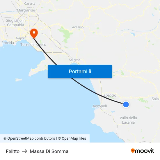 Felitto to Massa Di Somma map