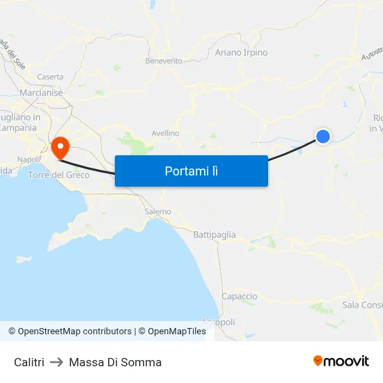 Calitri to Massa Di Somma map
