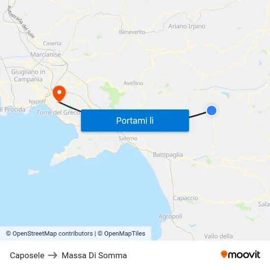 Caposele to Massa Di Somma map
