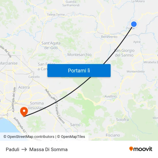 Paduli to Massa Di Somma map