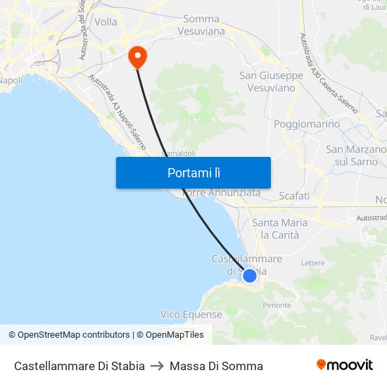 Castellammare Di Stabia to Massa Di Somma map