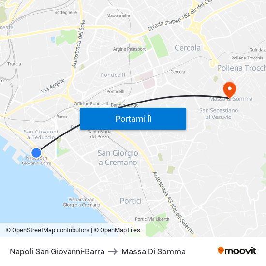 Napoli San Giovanni-Barra to Massa Di Somma map