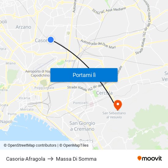 Casoria-Afragola to Massa Di Somma map