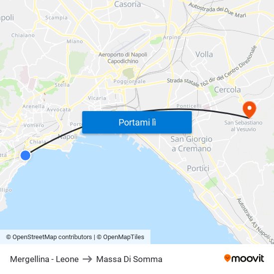 Mergellina - Leone to Massa Di Somma map