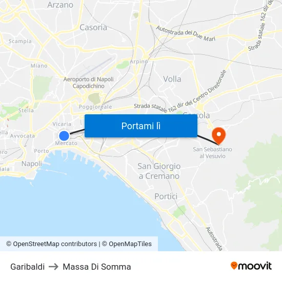 Garibaldi to Massa Di Somma map