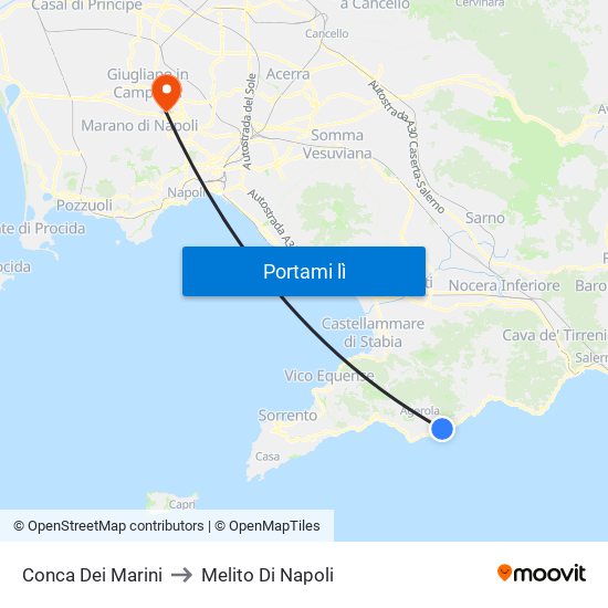 Conca Dei Marini to Melito Di Napoli map