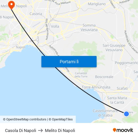Casola Di Napoli to Melito Di Napoli map