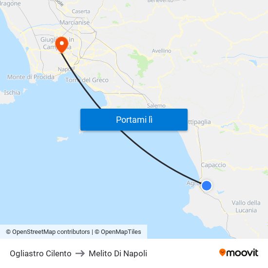 Ogliastro Cilento to Melito Di Napoli map