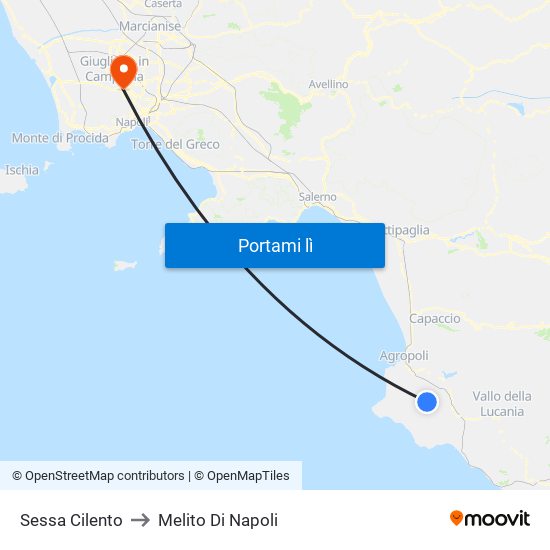 Sessa Cilento to Melito Di Napoli map