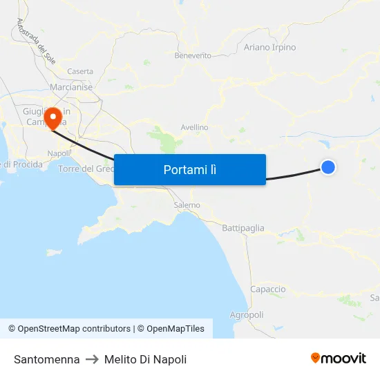 Santomenna to Melito Di Napoli map