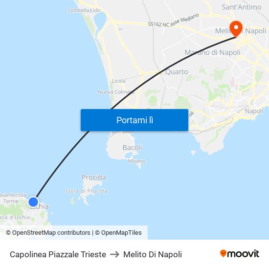 Capolinea Piazzale Trieste to Melito Di Napoli map