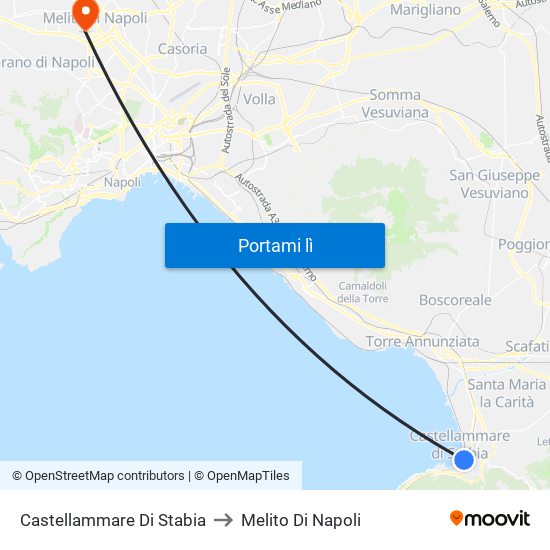 Castellammare Di Stabia to Melito Di Napoli map