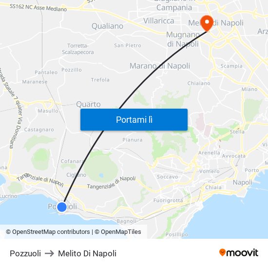 Pozzuoli to Melito Di Napoli map