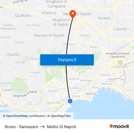 Bruno - Sannazaro to Melito Di Napoli map