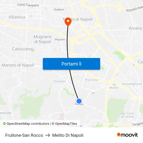 Frullone-San Rocco to Melito Di Napoli map