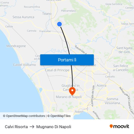 Calvi Risorta to Mugnano Di Napoli map