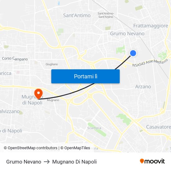 Grumo Nevano to Mugnano Di Napoli map