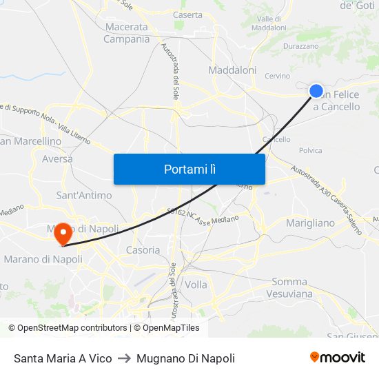 Santa Maria A Vico to Mugnano Di Napoli map