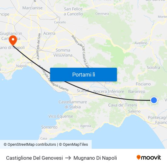 Castiglione Del Genovesi to Mugnano Di Napoli map