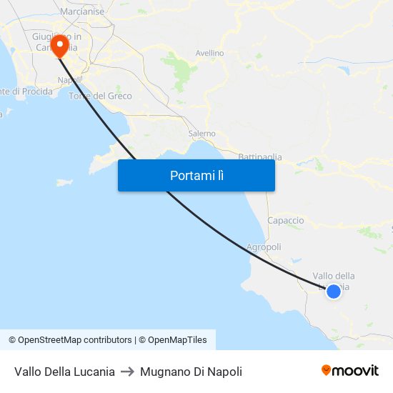Vallo Della Lucania to Mugnano Di Napoli map