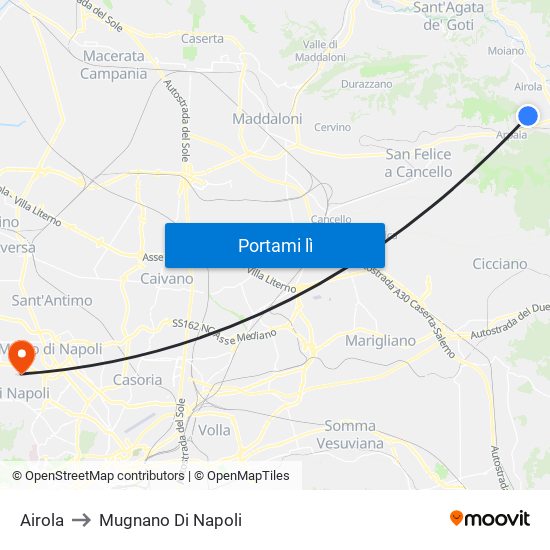 Airola to Mugnano Di Napoli map