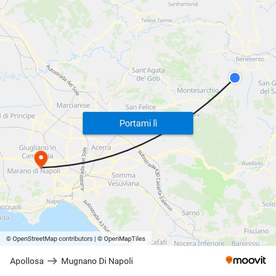 Apollosa to Mugnano Di Napoli map