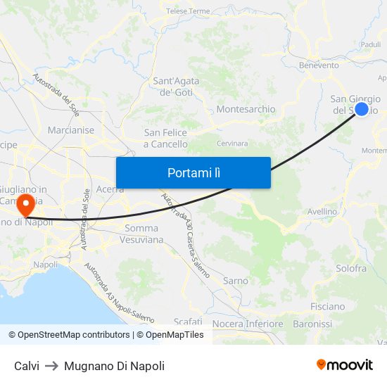 Calvi to Mugnano Di Napoli map