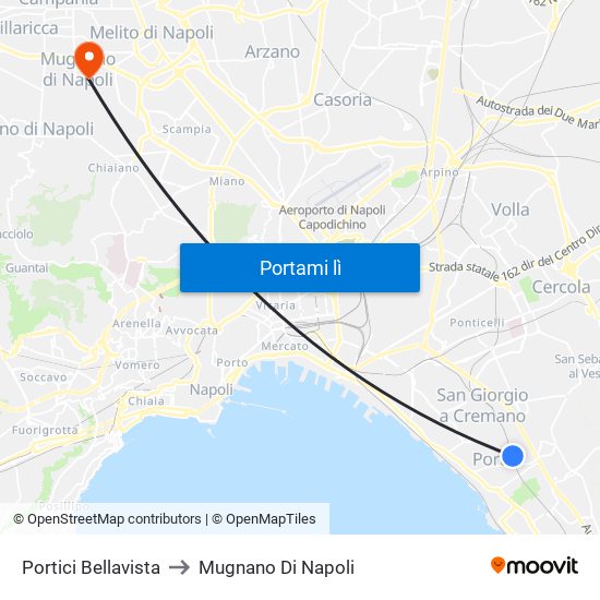 Portici Bellavista to Mugnano Di Napoli map