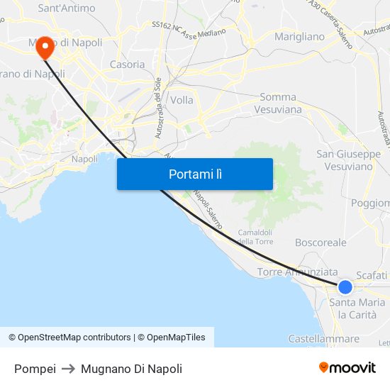 Pompei to Mugnano Di Napoli map