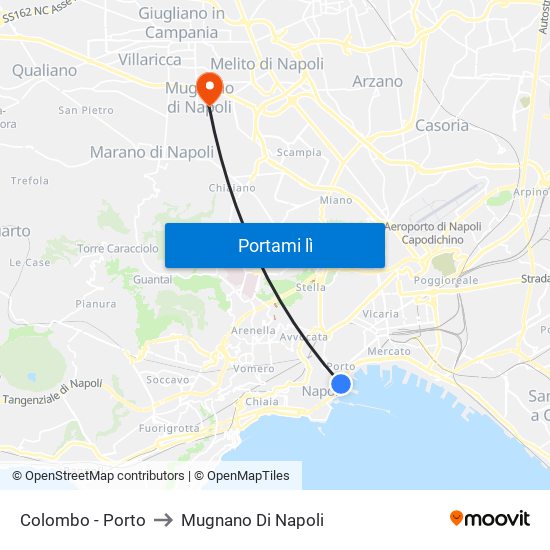 Colombo - Porto to Mugnano Di Napoli map