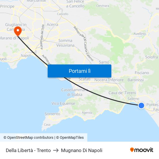 Della Libertà - Trento to Mugnano Di Napoli map