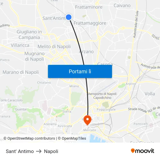 Sant' Antimo to Napoli map