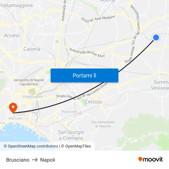 Brusciano to Napoli map