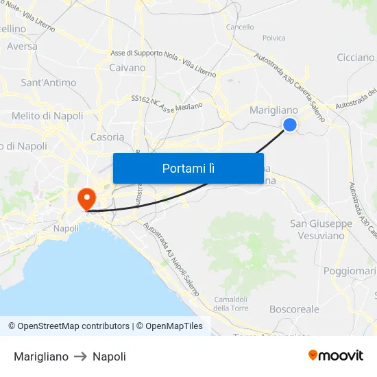 Marigliano to Napoli map