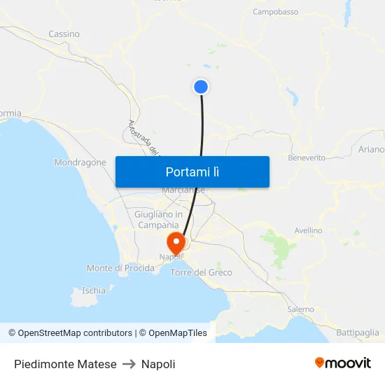 Piedimonte Matese to Napoli map