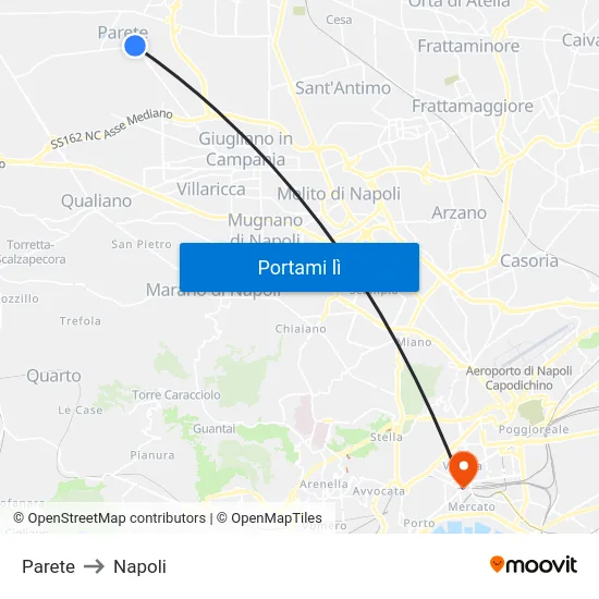 Parete to Napoli map