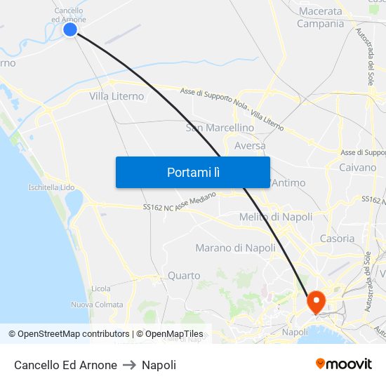 Cancello Ed Arnone to Napoli map