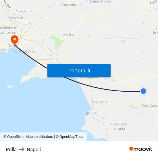 Polla to Napoli map