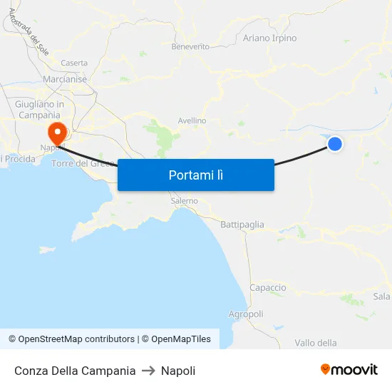 Conza Della Campania to Napoli map