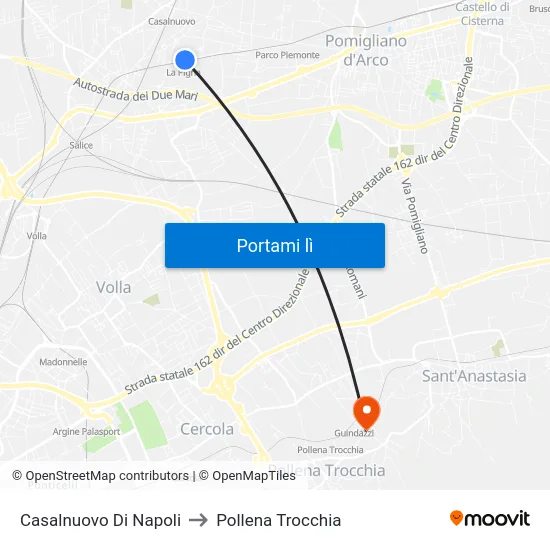 Casalnuovo Di Napoli to Pollena Trocchia map