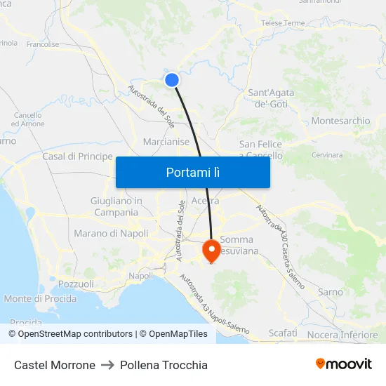 Castel Morrone to Pollena Trocchia map